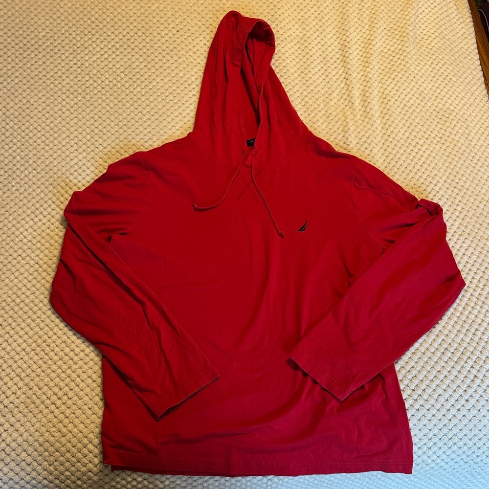 Nautica Red Hooded Long Sleeve